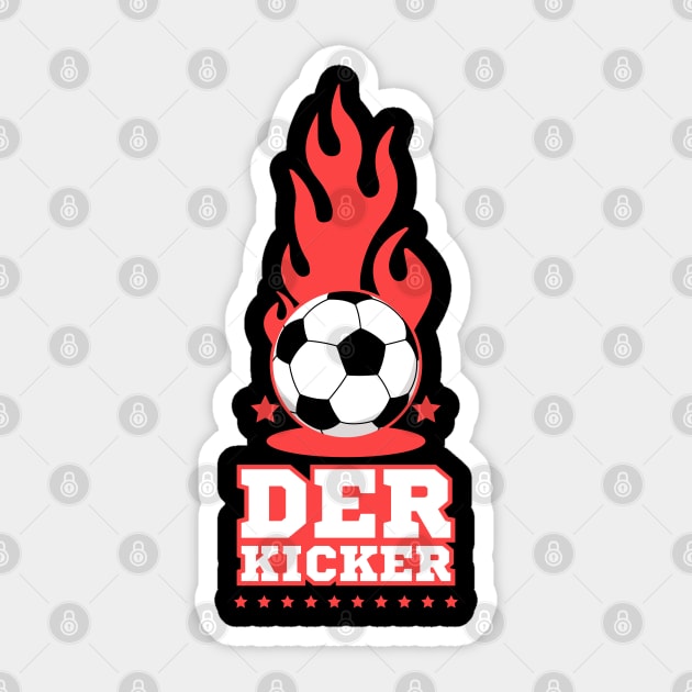 Der Kicker - Schwarz - Fußballer - Fußball Spieler Sticker by Millusti